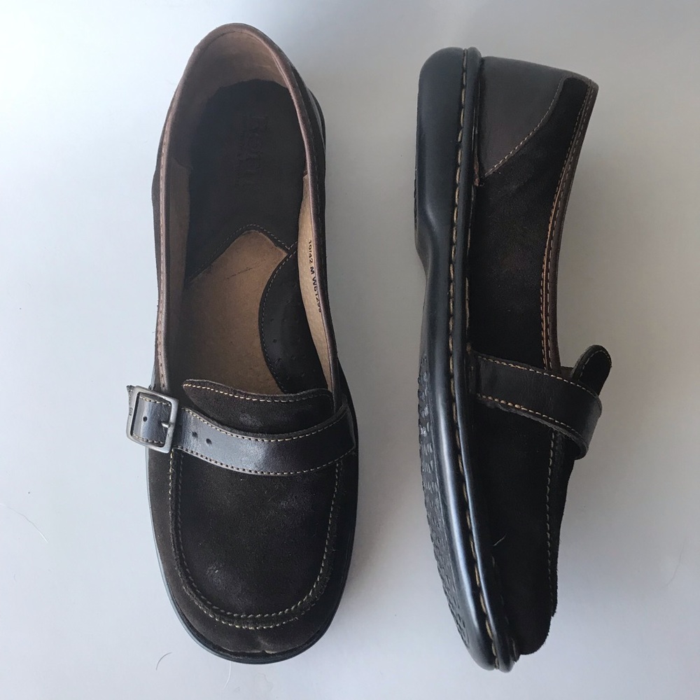 Women's Born Brown Suede slip on Loafers